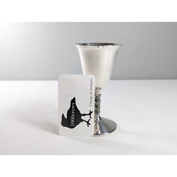 2 Vintage Primrose Plate Small Wine cups 2.5 oz, Silver Plated Stemmed Cordial - Picture 5 of 8